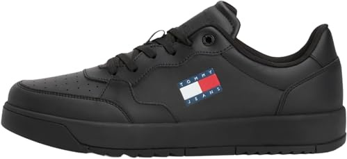 Tommy Jeans Men’s Retro Essential Cupsole Trainers, Black (Black), 11