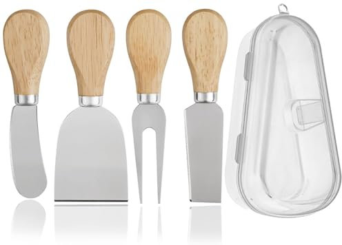 Wekuw 5 Pezzi Coltello Burro Formaggio Coltelli Spalmatori di Formaggio Coltello da Burro Multifunzione in Acciaio Inossidabile con Impugnatura Ergonomica Cava per Spalmare Burro Crema marmellata