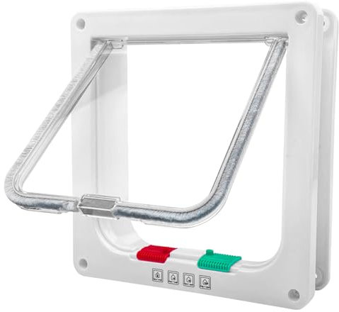 Lectorias ABS-Acryl Katzenklappe Innentür, Hundeklappe für Hundes, Katzentür Zimmertür, Hundetür Fenster Magnets-Verschluss, Katzentüren für Wand, Cats Door, für Haustiere, Innen Außentür, Weiße.