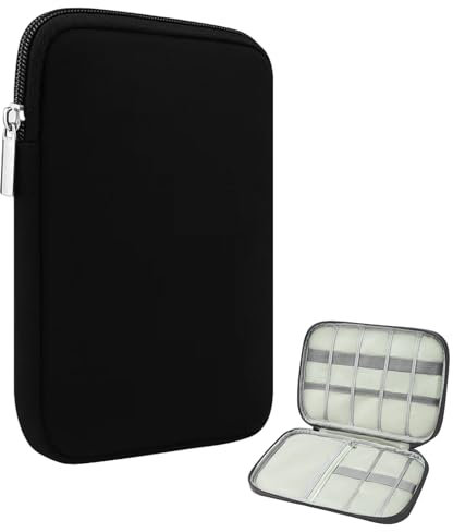 CPYJW Kabeltasche,kabeltasche Organizer,Powerbank Tasche,Elektronik Tasche Organizer für Handy Kabel Festplatte Powerbank Sd Karten Kabeltasche Organizer (Schwarz)