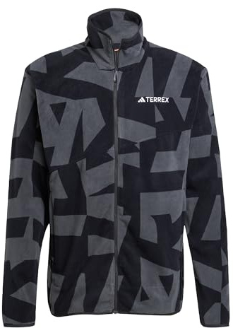 adidas Homme Terrex Multi Printed Full Zip Fleece Jacket, Black/Carbon, M