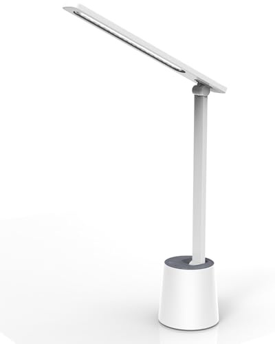 WAFTING Lampada da tavolo a LED, lampada da tavolo dimmerabile con 5 modalità di colore, 5 luminosità, 3 modalità di luce notturna, controllo a sfioramento, funzione di memoria