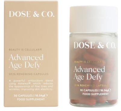 Dose & Co Advanced Age Defy Capsules - 30 Capsules | CoQ10 + Astareal®, Vitamins B3, A, C, E, Selenium & Zinc | Supplement to Support Skin Hydration, Elasticity & Firmness | Vegan, Gluten-Free