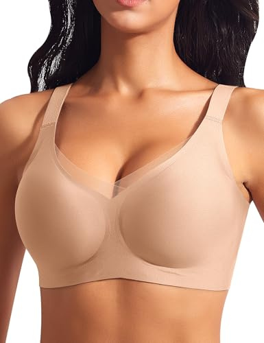 Ganado Soutiens-Gorge sans Armature Femme Dentelle Push up Bralette sans Coutures Brassière Comfit Brassiere Col en V