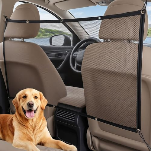KxrTpx Dog Guard for Car Boot, Car Dog Guard and Dog Barrier, Mesh Pet Divider for Vehicle Cargo Area, Durable Boot Divider for Dogs and Pet Containment