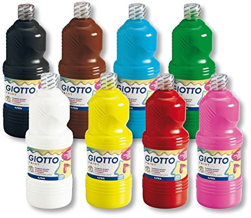 Giotto Extra Quality, Malfertige Temperafarbe höchster Qualität, 8 Farben x 1000 ml Set 1, Assortis
