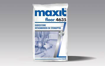 maxit Floor 4635 DuroStone - Designboden in Steinoptik | 25kg | anthrazit | zementgebundene, polymermodifizierte Bodenausgleichsmasse, Ausgleichsmasse für sehr unebene Bodenflächen aus Beton