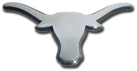Texas UT Longhorns Auto Metal Emblem (Chrome (Black Trim))