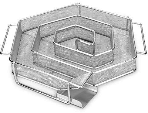 Navaris Kaltrauchgenerator aus Edelstahl - 21x18x4cm - Spiral Form Sparbrand Kaltraucherzeuger für Räucherofen - Kaltrauch Smoker Raucherzeuger