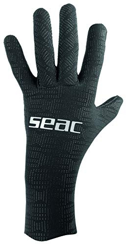 SEAC Ultraflex Guanti in Neoprene Elastico da 3.5 mm per Immersioni e Pesca in Apnea, Antiscivolo Unisex Adulto Nero L