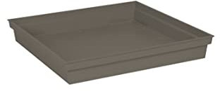 EDA Quadratischer Untersetzer Toskana, 40 cm, für Blumentopf, Toskana, 50 cm, 40 x 40 x 5,9 cm, Taupe