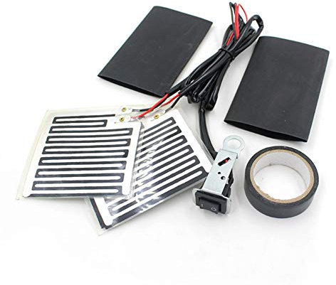 YOFMOO Universal Motorcycle Heated Grips Handlebar Heater Hand Warm Grip Inserts Pads Winter Warmer 12V With Switch Heat Thermal Cover Resistant Tape Motorbike ATV