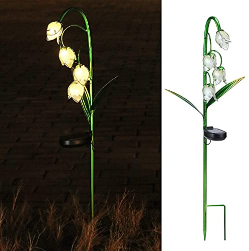 MUMTOP Solar Lights Outdoor - Solar Powered Garden Lights Waterproof, Outside Solar Lily Flowers Lights, Garden Lighting Decorative