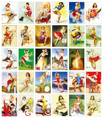 Set di 30 cartoline, vintage, anni '80, sexy, per ragazza