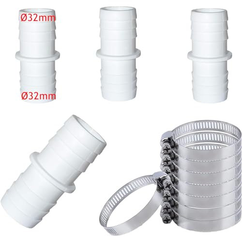 Aoiuenok Manguera Piscina 38mm,Conector Manguera Piscina 38mm,Conector Recto para Piscina,Conector Empalme Manguera 38 Piscina (32CM-32CM)
