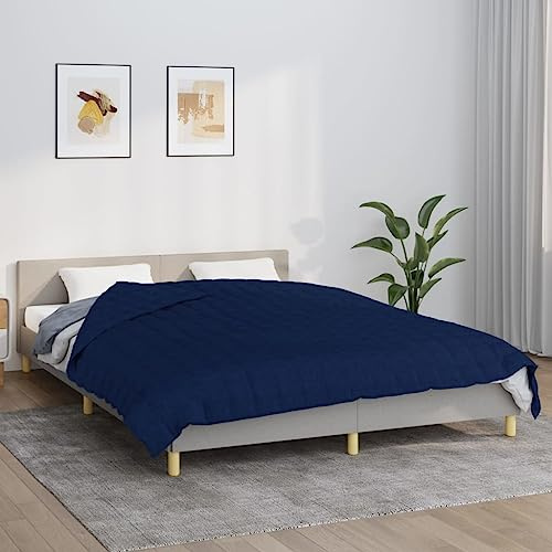 Manta con peso, 9 kg, 200 x 200 cm, algodón 100 %, relleno de poliéster y perlas de vidrio, distribución uniforme del peso, para dormir mejor