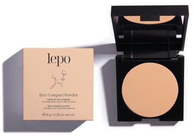 LEPO | Rice Compact Powder - Cipria di Riso Compatta N. 92 Chiaro, con Amido Nativo di Riso e Olio di Cotone: Pelle Perfettamente Mat e Luminosa