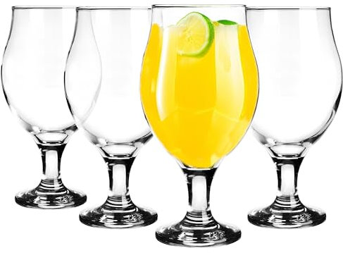 Glasmark KROSNO 1992 Vasos de Cerveza Tulipanes, Juego de 4 Vasos de Cerveza Pils de 500 ml, Vasos Stout para Cerveza, Vasos de cóctel, Apto para lavavajillas