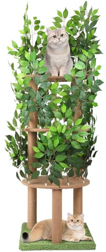 Cat Tree with Interchangeable Leaves, Multilevel Cat Tower with Scratching Post & Climbing Frame - Indoor Cat House for Hiding, Sleeping & Play - Durable, Sturdy, Pet-Safe Materials
