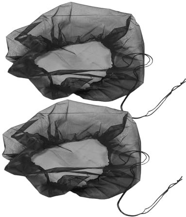 MOBUTOFU 2pcs 95cm Rain Net Cover Drawstring for Water Collection Bucket Protector, Outdoor Garden Rainwater Mesh Cover, Dust and Debris Filter Screen, Mosquito Proof Survival Gear