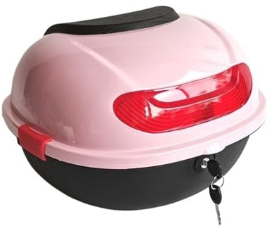 RVIFY Caja de Cola Motocicleta Baúl Trasero para Motocicleta, de Gran Capacidad, con Cerradura Superior y Respaldo Suave. Baúl de Moto(A)