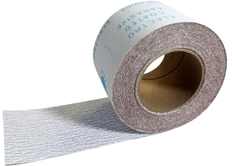 GZKTY Rollo de papel de lija grano 240, Óxido de aluminio blanco recubierto, tela abrasiva para uso en seco 93 mm x 12,5 m para lijado de pintura, madera, metal y manual