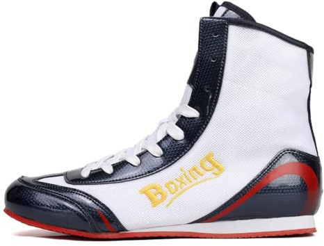 Zapatillas de competición de Alta Top para Boxeo Femenino y Femenino, Entrenadores, Calzado Deportivo Antideslizante, Transpirables y de Moda.,Azul,36 EU