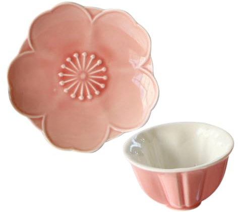 FONDOTIN Set Tasses à Café Céramique avec Soucoupes Mug Résistant pour Thé Cappuccino et Boissons Chaudes Design Portable pour Voyage et Usage Quotidien