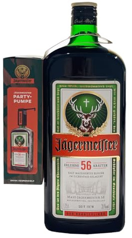Jägermeister Kräuterlikör, 35% Vol. 1,75 l + Partypumpe