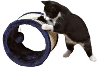 Trixie 4324 Spielrolle, Sisal/Plüsch, ø 23 × 20 cm, blau/natur, 1 Stück (1er Pack)