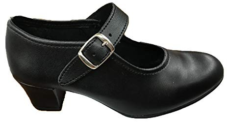 Zapatos Flamenca Para Niña y Mujer, Mod. 302, Calzado Made In Spain (32, Negro)