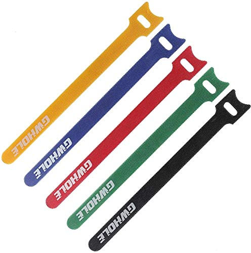 Gwhole Set di 60 fascette stringicavi, regolabili, riutilizzabili, 1,2 x 18 cm