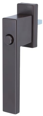 Fenstergriff Fensterolive Rasterolive Kindersicherung Druckknopf Modell Hanna verschiedene Farben (Braun - RAL 8019)