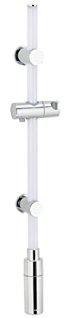 WENKO LED Design-Duschstange mit integrierter, einheitlicher & vollflächiger Beleuchtung, energiesparende LEDs sorgen für warm-weißes Licht, kabellos & aufladbar, satinierter Kunststoff, Länge: 74 cm
