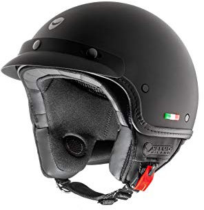 Helm HELMO Milano Demi Jet -FuoriPorta- Jethelm (L, schwarz matt)