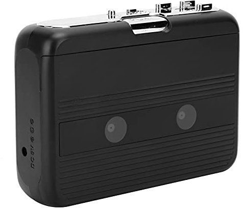 Tragbarer Kassettenspieler, Kassettenlaufwerk, Kassettenspieler FM-Radio mit AutoReverse-Funktion Kompakt und Leicht (Schwarz)