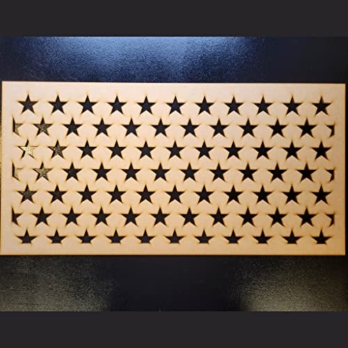 Seamless Star Trellis Grate Radiator Cabinet wall Decorative Screening-grille- Perforated MDF panel (600x300mm) 0130 (3mm thick MDF primed White)