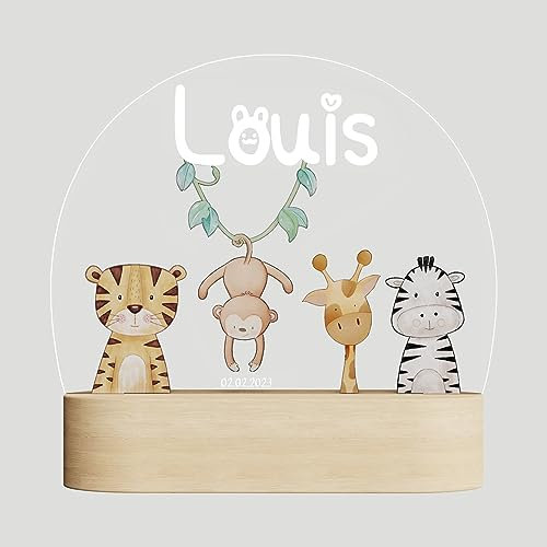 Giftove Personalisierte Geschenke Baby - Personalisiert Nachtlicht mit Namen - Geschenke zur Geburt - Geschenk Junge - Taufgeschenke Jungen - Nachtlicht Kinder - Baby Lampe - Babyzimmer deko