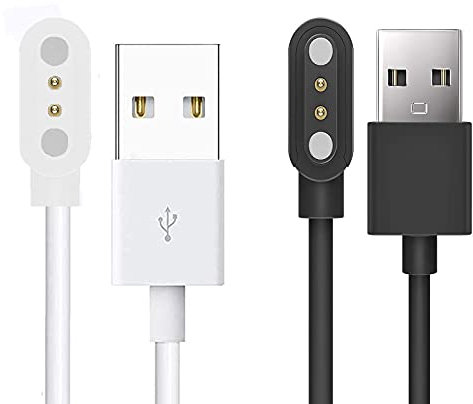 Blueshaweu Ladekabel Kompatibel mit KIPTUMTEK/ANMI Smartwatch 1.96, Kabel Ladegerät Ladestaion für KIPTUMTEK L55 / ANMI L55 Smartwatch (schwarz+weiß)