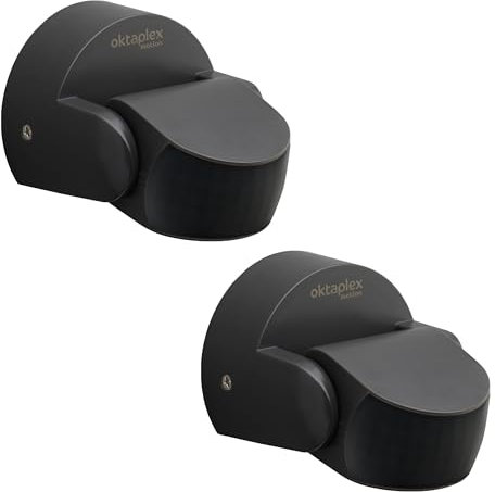 Oktaplex Bea 2X détecteur de Mouvement extérieur IP65 orientable à 180° capteur PIR portée de 10m 230V Anthracite détecteur de Mouvement en saillie