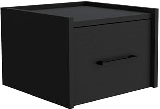 Tuhome Boa Floating Nightstand, Wall-Mounted Single Drawer Design with Handle- Black