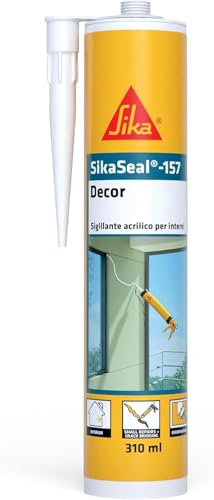 Sika - SikaSeal-157 Decor, Bianco - Sigillante acrilico - Per decorazione di interni, giunti di connessione - Asciugatura rapida - 310ml