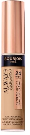 Bourjois, Always Fabulous Concealer, 350 Light Sand, Concealer, Concealer, Hohe Deckkraft, 24h Halt, Hyaluronsäure, 10 ml