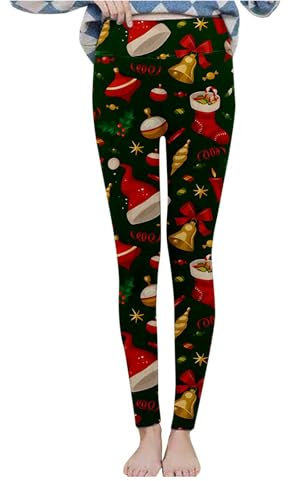 2024 Weihnachtsleggings für Damen, Thermohose, warme Fleece-gefütterte Leggings für Damen, Thermohose, hohe Taille, Bauch, dehnbar, warme Winterstrumpfhose, Wander-Leggings für Damen, AG, L