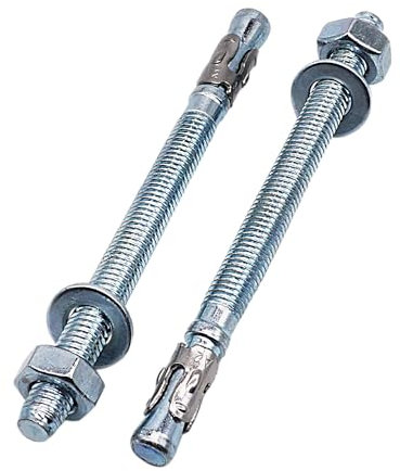 SKIR'CO 10 anclajes de cuña chapados en zinc M10 x 130 mm, tacos de metal, perno de anclaje, anclajes de mampostería, anclaje de hormigón