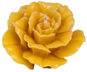 BeesWax World Bougies en cire d'abeille faites à la main - Bougies décoratives naturelles en 100% cire d'abeille avec mèche en coton (Bougie rose – Hauteur : 55 mm (naturelle) | ø 65 mm)