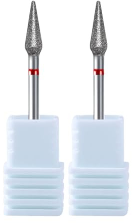 KEQAR 2 Paia Punte Fresa Professionali in Carburo per Manicure Russa, Rimozione Cuticole, Pelle Morta e Preparazione Unghie, Pulizia Sotto Unghia, Salone Manicure (3/32'') (Fine)