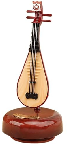 Caja de Música Giratoria con Forma de Laúd, Caja de Música de Violín de Viento, Caja de Música con Base Giratoria, para Salas de Estar, Oficinas, Decoración de Dormitorios, Regalos
