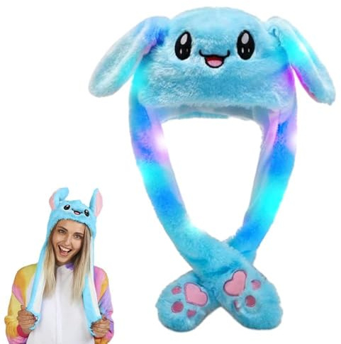 yotutun Sombrero de Orejas de Conejo, Resplandeciente Sombreros de Conejito de Felpa con con Orejas Móviles Gorro de Divertido Portátil Gorro lindo sombrero para Niño, Niña, Fiesta de Navidad