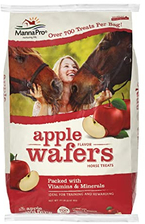 Manna Pro Apple Wafers - Treats for Horses - Packed with Vitamins & Minerals - Apple Flavored Horse Treats - 20 Pounds